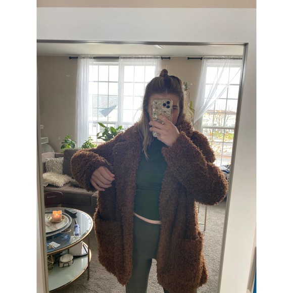 Divided brown teddy coat, size M - Picture 10 of 12